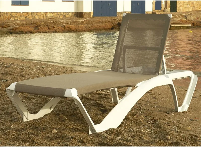 Tumbona Acqua 73x190x35 Blanca/arena — foto 3