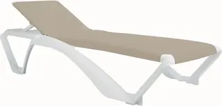 Tumbona Acqua 73x190x35 Blanca/arena