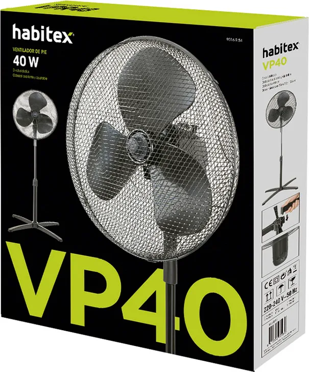 Ventilador de Pie Habitex Vp40 Negro — foto 2