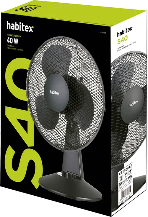 Ventilador de Sobremesa Habitex S-40 Negro — foto 2