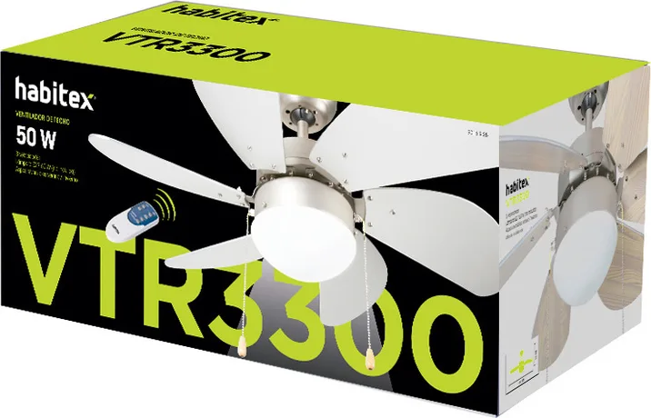 Ventilador Techo Habitex Vtr-3300 con Luz — foto 3