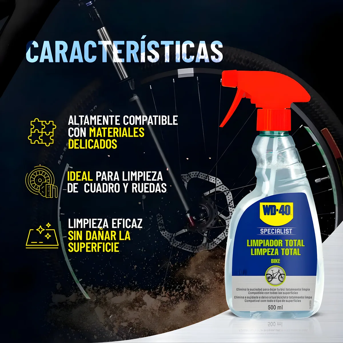 Wd-40 Bike Limpiador Total Bicicleta Pulverizador 500ml — foto 3