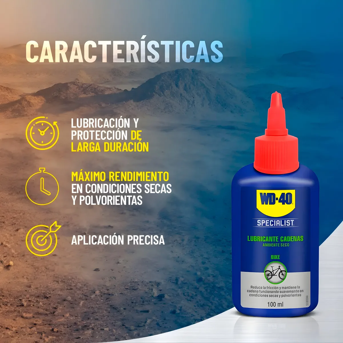 Wd-40 Bike Lubricante Cadenas Bicicleta para Ambiente Seco 100ml — foto 3