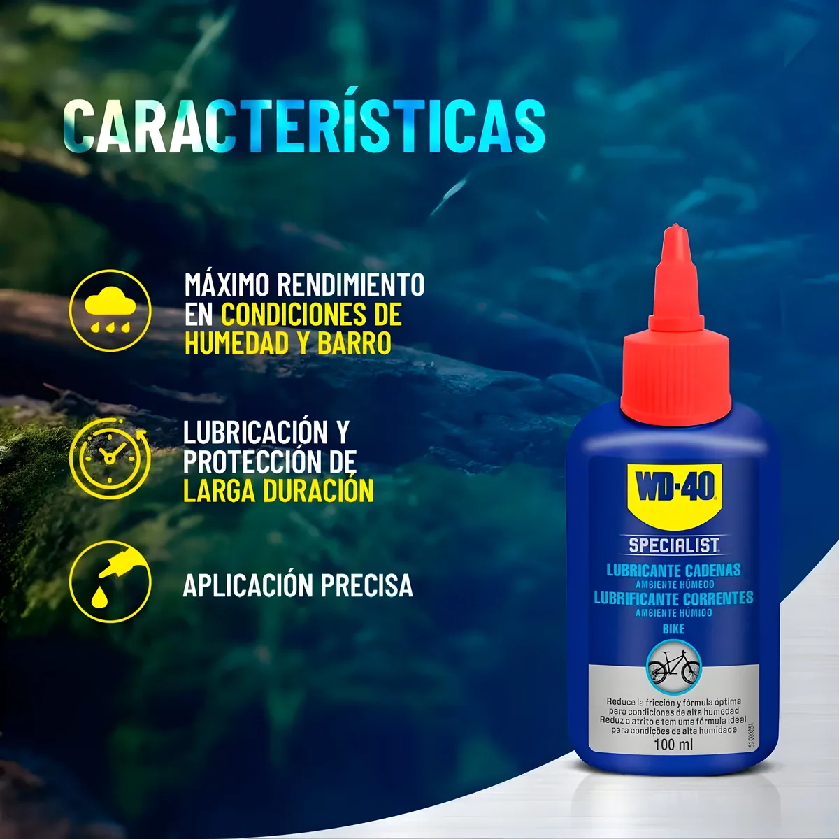 Wd-40 Bike Lubricante Cadenas Bicicleta para Ambiente Humedo 100ml — foto 3