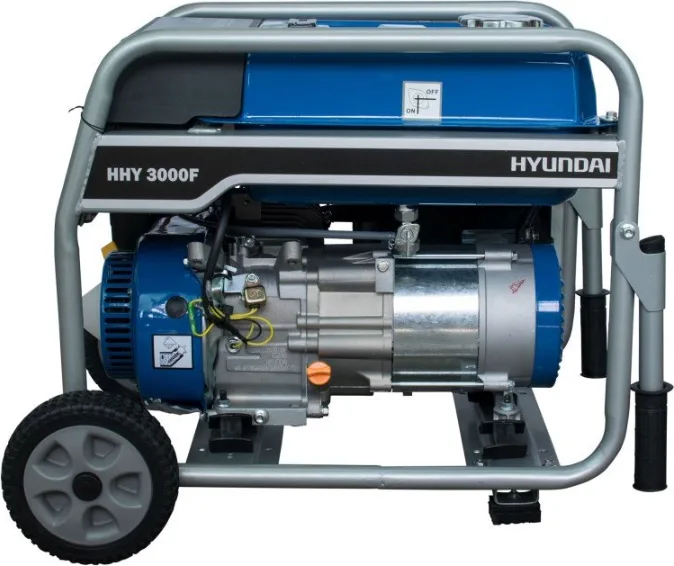 Generador Eléctrico Gasolina Monofasico con Ruedas Hyundai Hhy3000fk