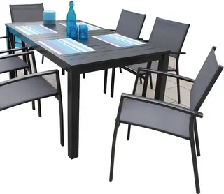 Conjunto Mesa Aluminio Parma + 6 Sillones
