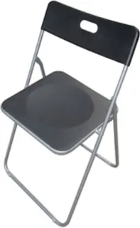 Silla Plegable Plastico Metal Negro