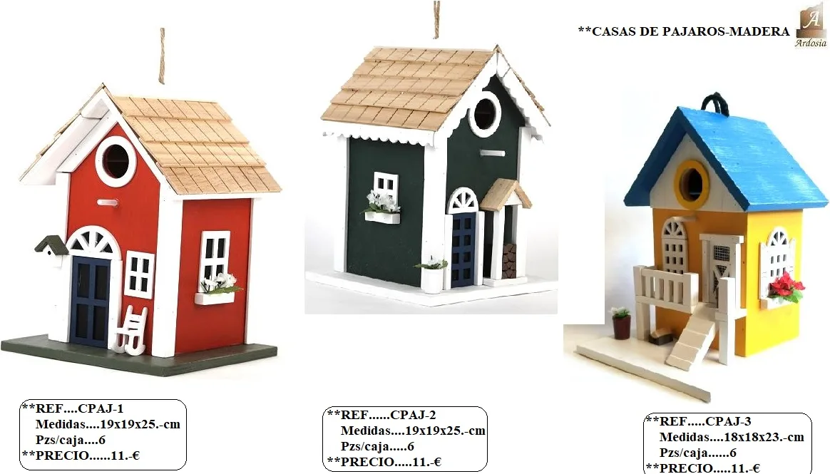 Casa Pajaro Madera Roja 25x18,5x18,5 cm