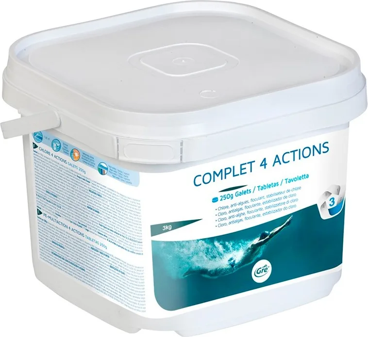 Cloro 4 Acciones Pastilla 250 gr Piscina 3 kg