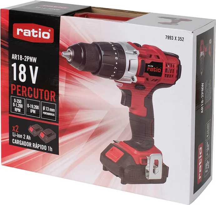 Taladro/atornillador Percutor con Batería Litio Ratio Ar18-2pnw — foto 4