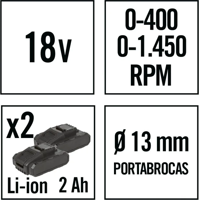 Taladro Percutor Ratio AR18-2PNM con Batería de Litio — foto 3