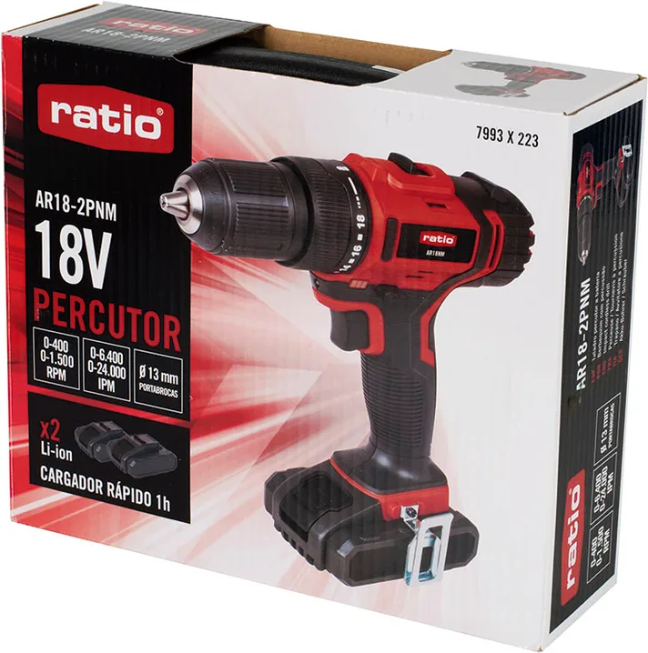 Taladro Percutor Ratio AR18-2PNM con Batería de Litio — foto 4