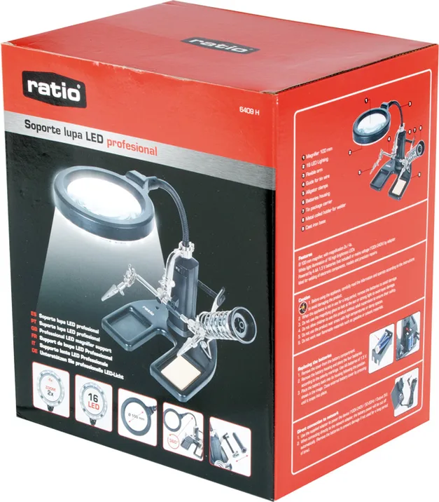 Lupa con Soporte Pinza Led Ratio Pro 6409 — foto 3