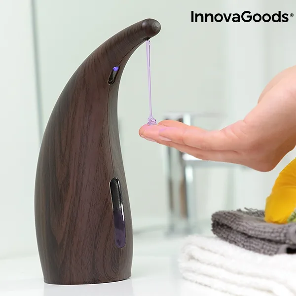 Dispensador de Jabon Automatico con Sensor Acabado Madera Liquidacion