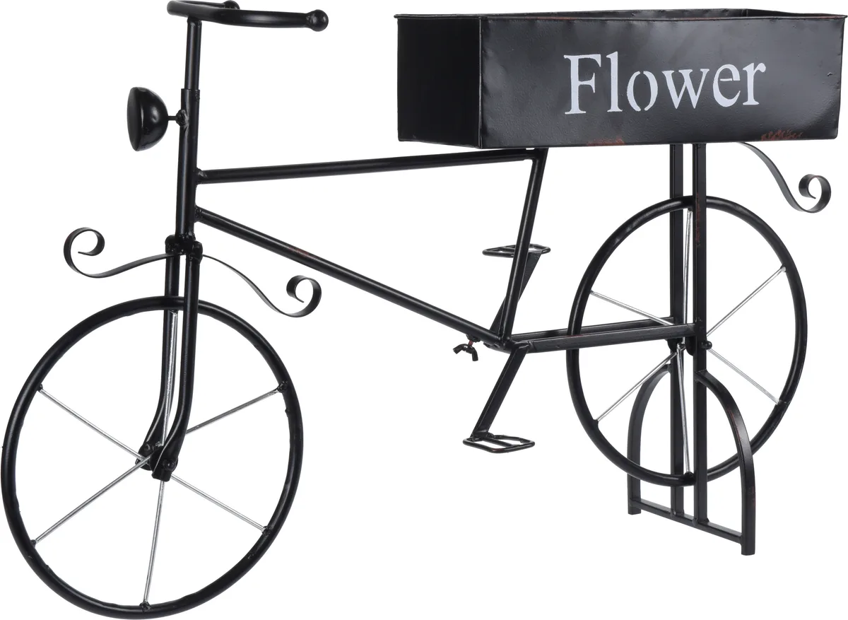 Macetero metálico bicicleta vintage Koopman negro 45 x 39 x 19,7 cm
