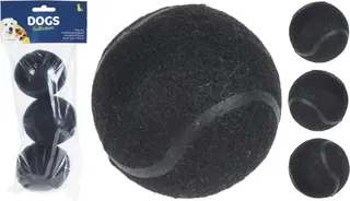 Set 3 Pelota Tenis Negra Juguete Especial Perros