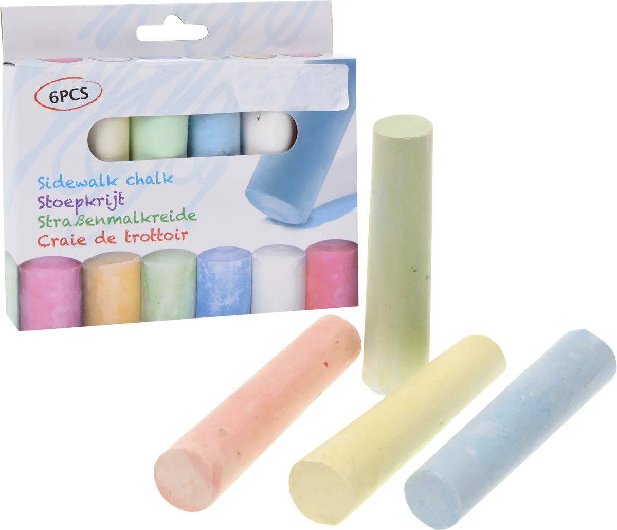 Tizas Colores Suelo Niños Paquete de 6