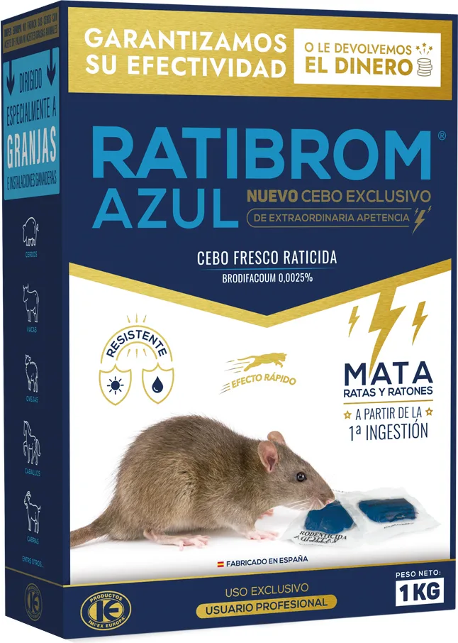 Raticida Ratibrom Azul Superapetente 1 kg