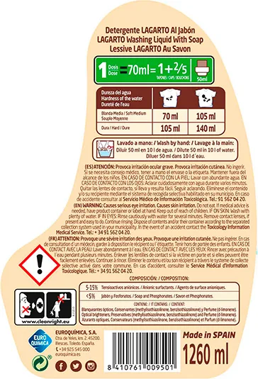 Detergente Lagarto Al Jabon 18 Lavados — foto 3