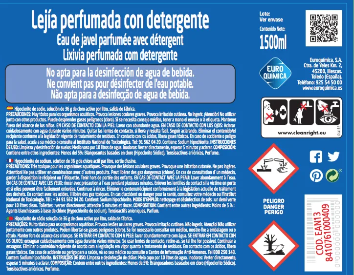 Lejia Lagarto Azul 1,5 litros — foto 2