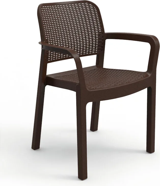 Silla Samanna Imitacion Ratan Resina Marron