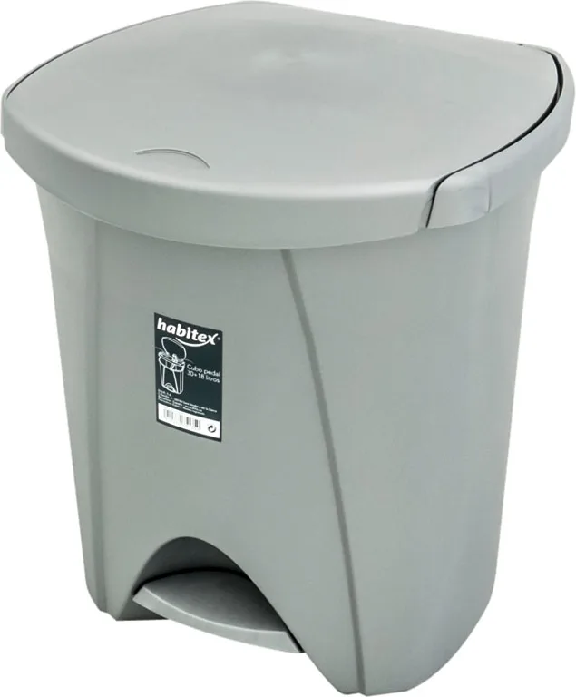 Cubo Pedal 30+18L Ecologico Plata Habitex