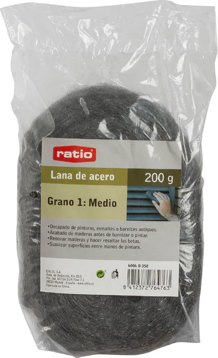 Lana de Acero Grano Medio 200 gr Ratio — foto 2
