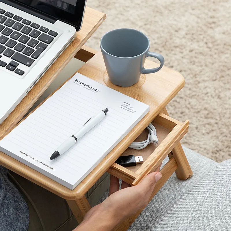 Mesa Plegable Auxiliar Bambu Lapwood — foto 3