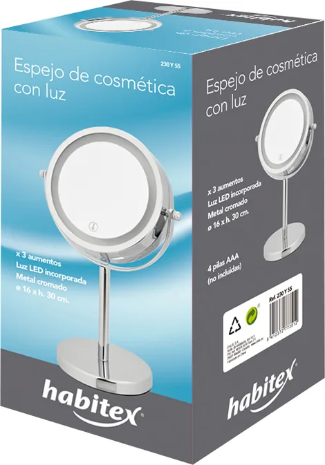 Espejo Aumento Cromado Led 16cm Habitex — foto 4
