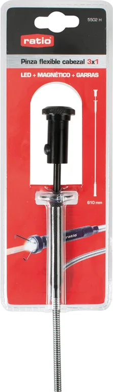 Pinza flexible cabezal con imán y LED 3 en 1 RATIO — foto 3