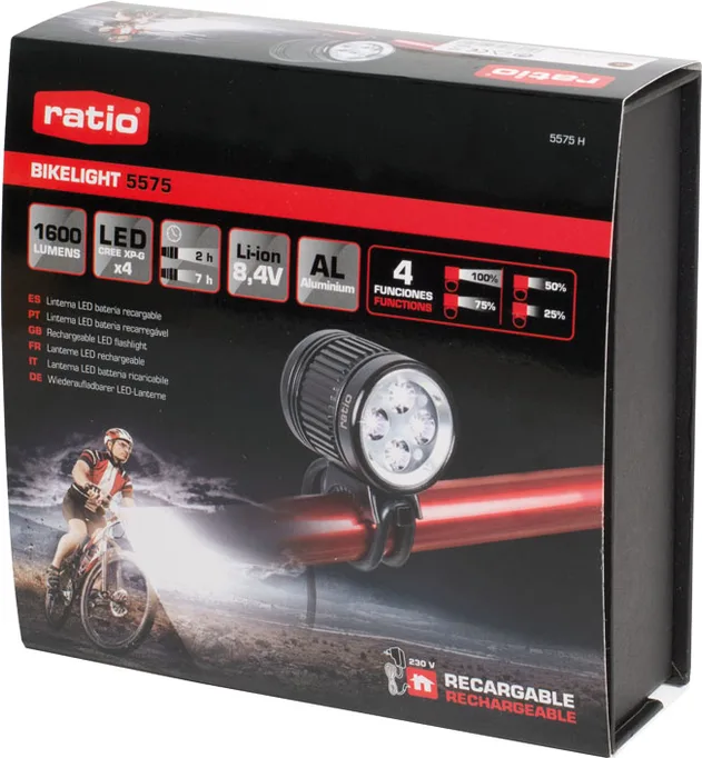 Linterna Faro Led Recargable Ratio BikeLight 5575 — foto 4