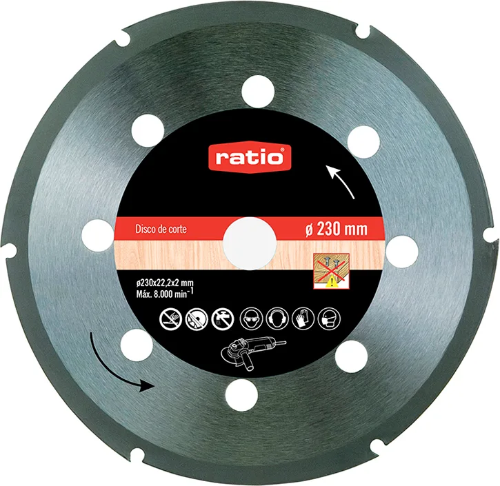 Disco Corte para Madera 230x2,0x22,2 Ratio