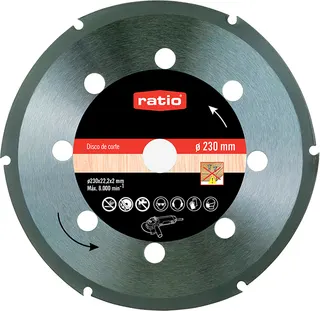 Disco Corte para Madera 230x2,0x22,2 Ratio