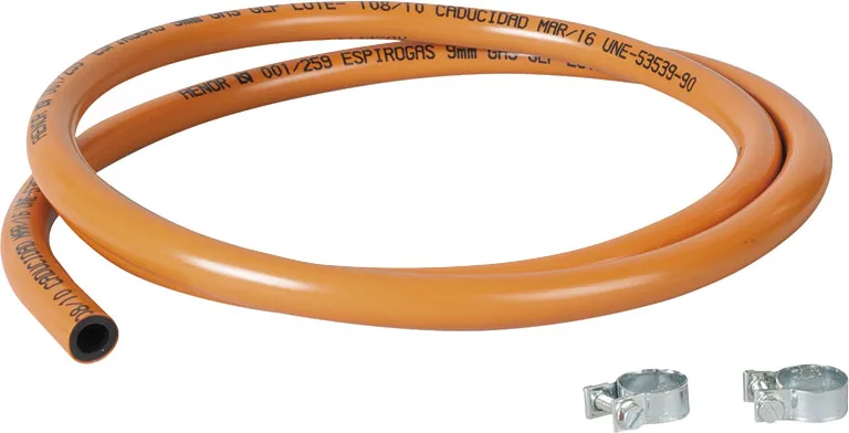 Tubo Plast.gas Buta.1,5m + 2 Abrazaderas
