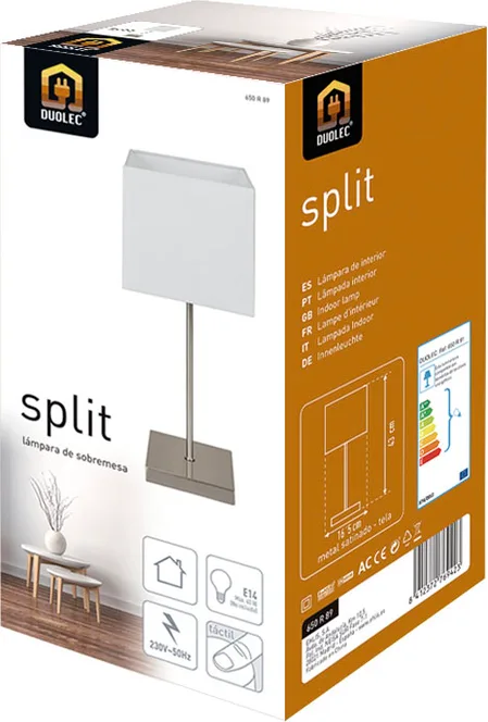 Lampara Sobremesa Tactil Split Blanco — foto 3