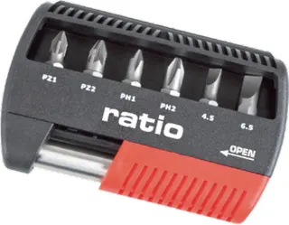 Puntas Atornillado+adaptador Jgo.7 Ratio