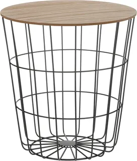Mesa Auxiliar Redonda Madera/Acero Ø 39xh41 cm