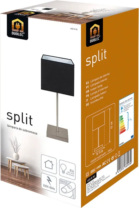 Lampara Sobremesa Tactil Split Negro — foto 3