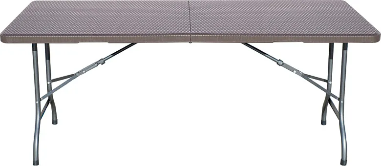 Mesa rectangular serie camping imitación ratán