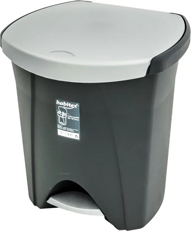 Cubo Pedal 30+18L Ecologico Grafito Habitex