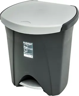 Cubo Pedal 30+18L Ecologico Grafito Habitex