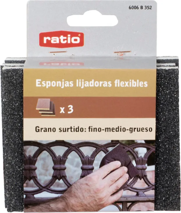 Pack 3 Esponj. Abrasivas Flexibles Ratio