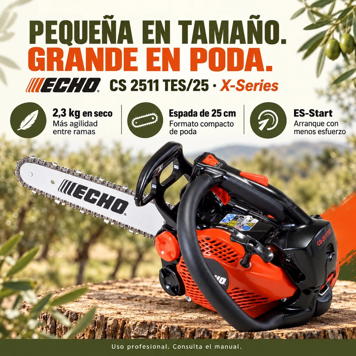 Motosierra de Poda Echo CS 2511 TES — foto 2