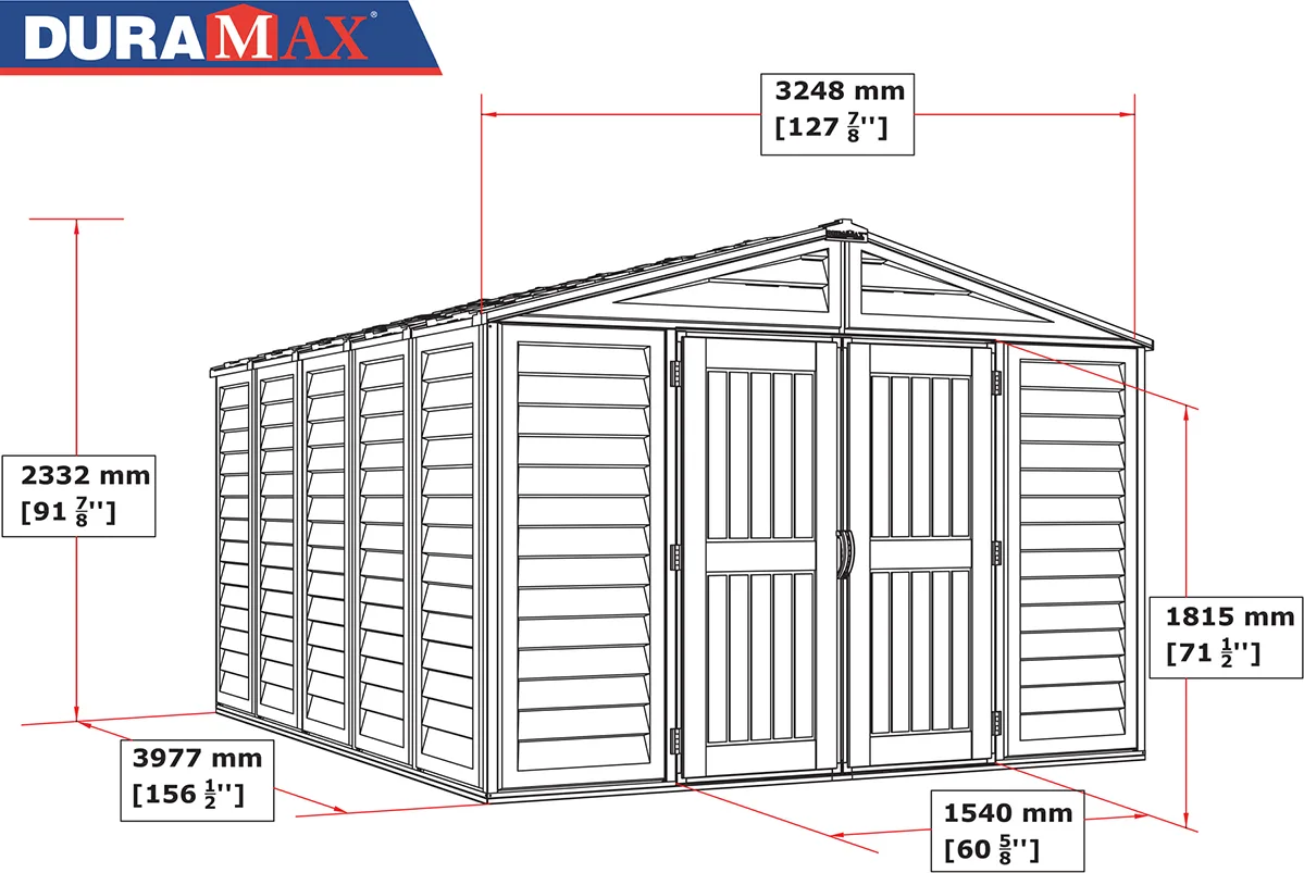 Caseta de Jardin Duramax WoodBridge Plus 10,5x13 — foto 4