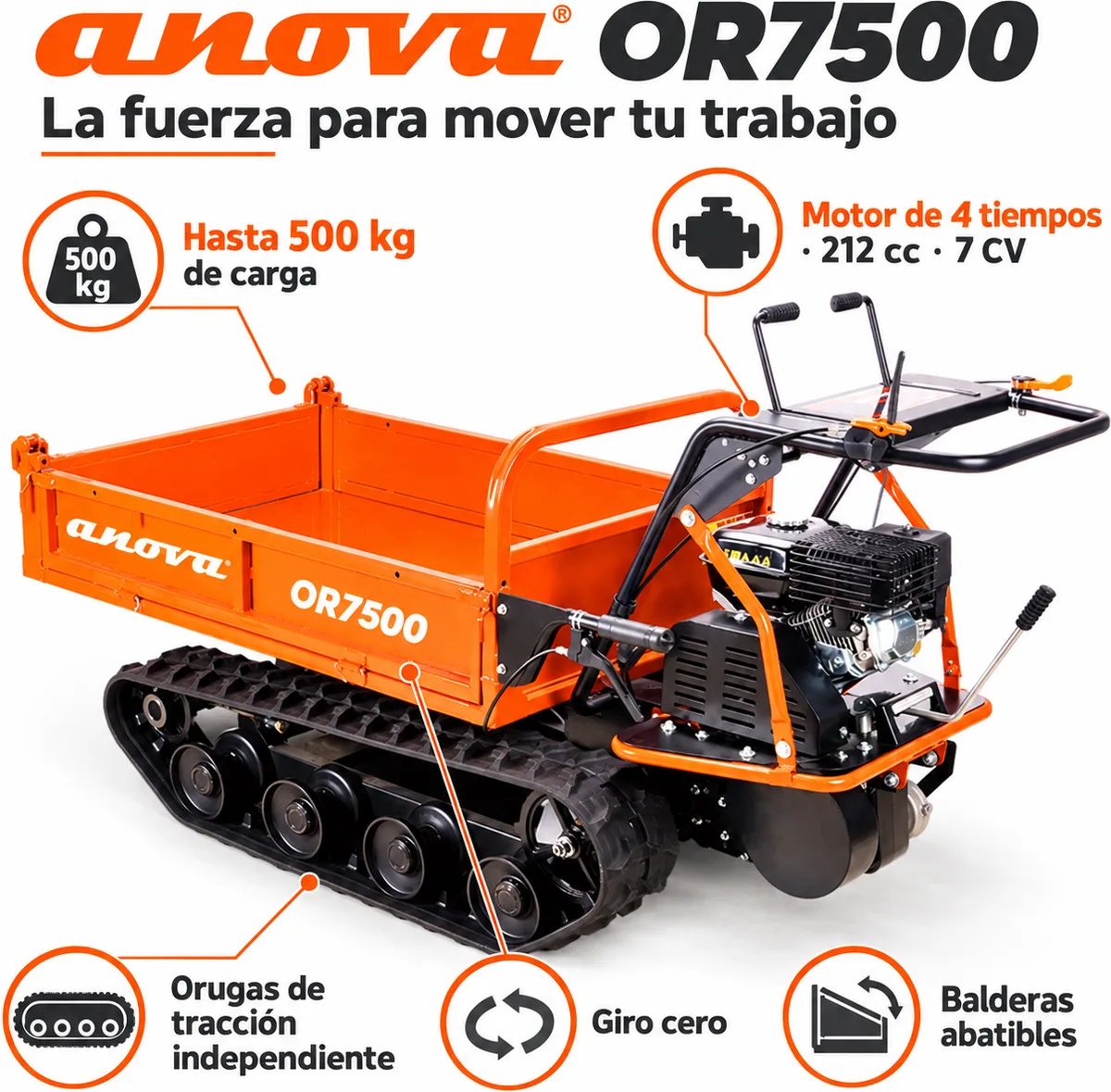 Carretilla de Orugas Anova OR7500 · 500 kg — foto 6