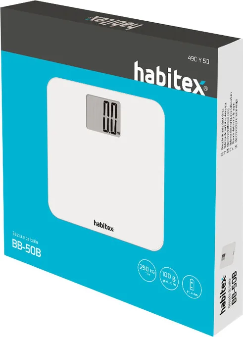 Bascula Baño Bb-50b 250kg Blanca Habitex — foto 2