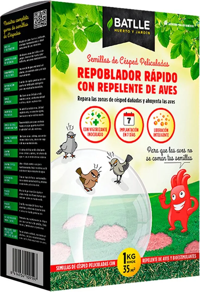 Semilla Cesped Repoblador Rapido con Repelente Aves 1 kg