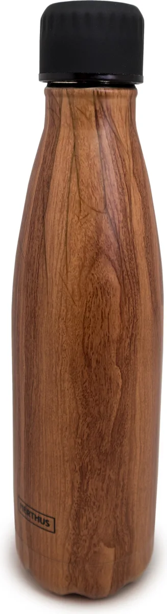 Botella de Doble Pared de acero Inoxidable Madera — foto 2