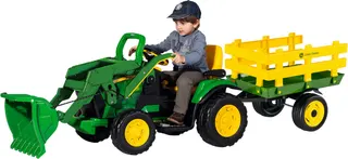 Tractor Electrico Excavadora John Deere Cargador Ground Loader 12v + Remolque