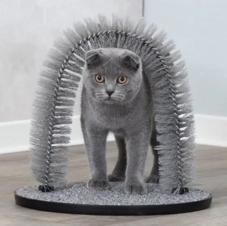 Arco de Masaje y Cuidado del Pelaje, Gato, 36 × 33 Cm, Gris — foto 2